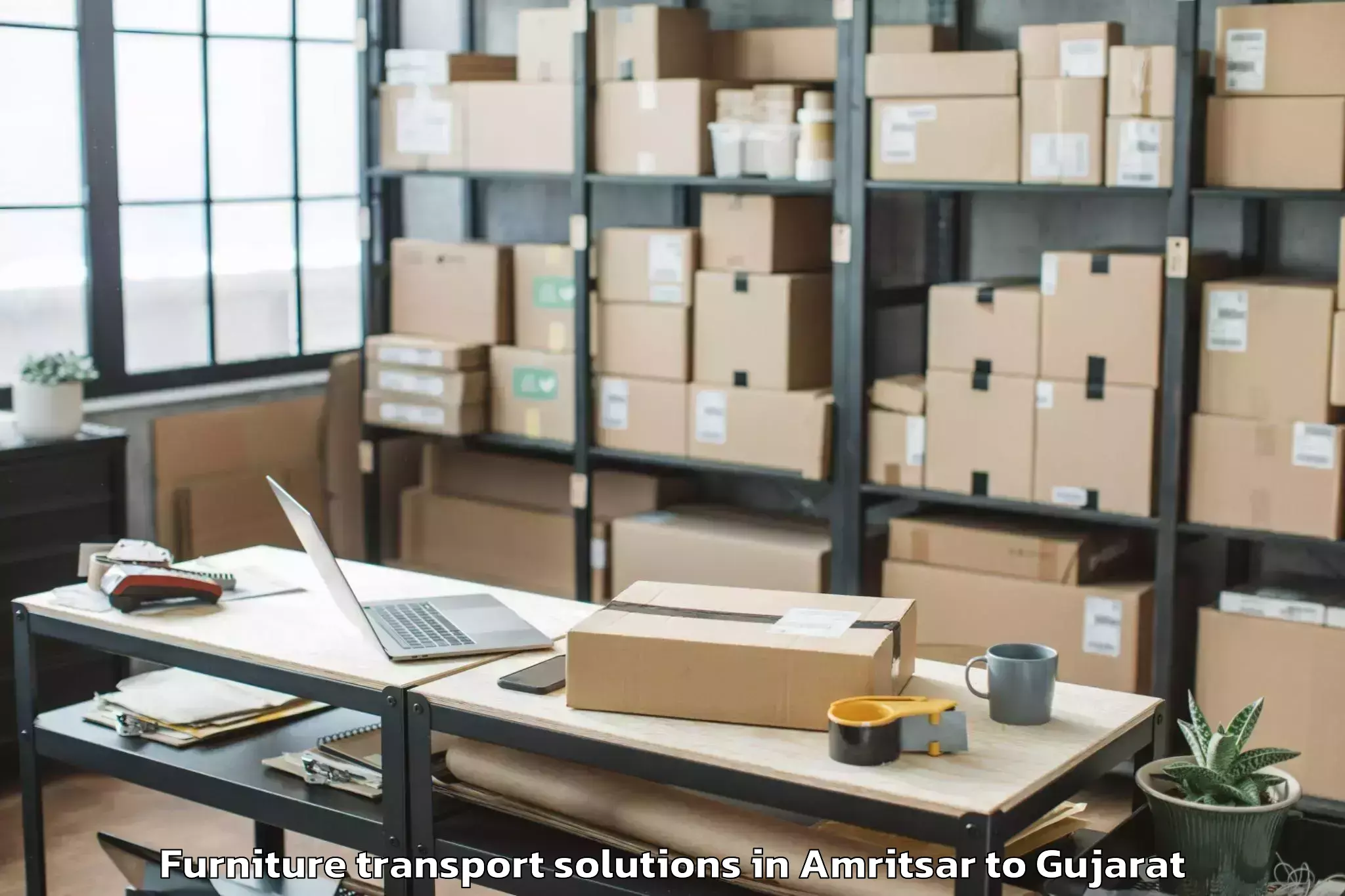 Expert Amritsar to Kadodara Furniture Transport Solutions